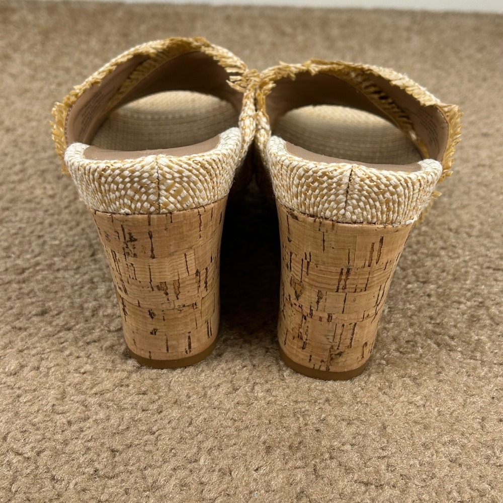 AEROSOLES Natural Straw Wedge Sandals - Picture 4 of 12